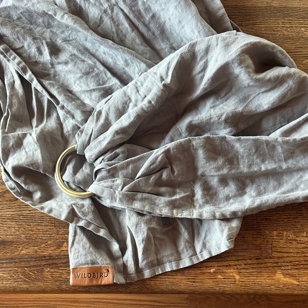 WildBird Gray Linen Ring Sling with double Rings